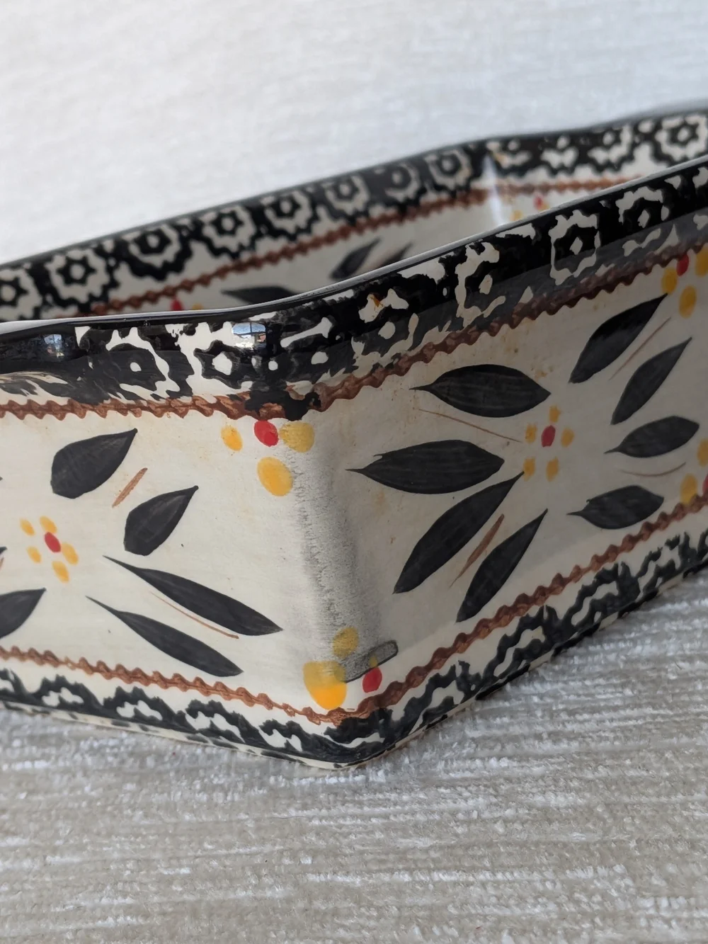 Presentable Ovenware By Tara Ceramic Baking Dish in Old World Black Hand Painted
